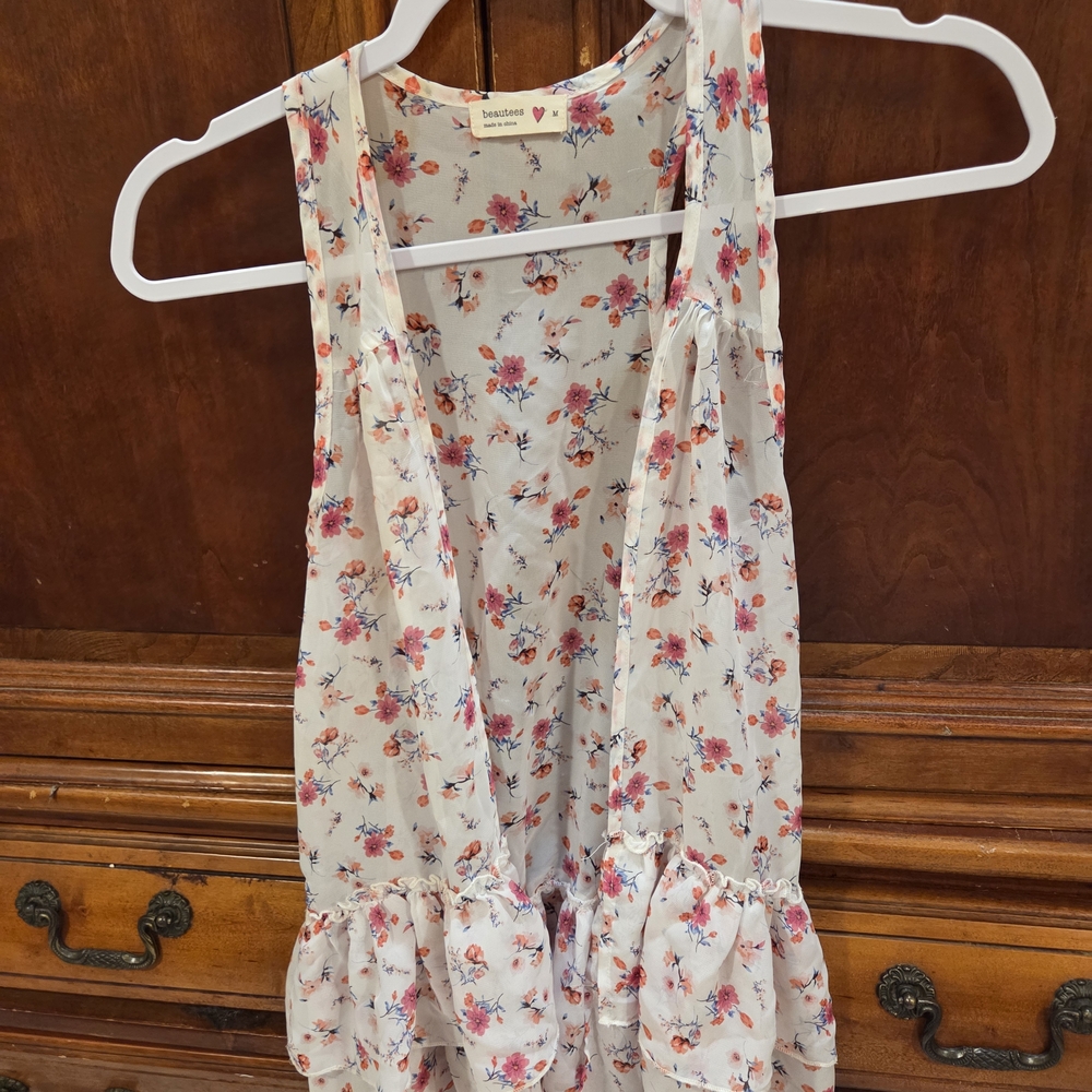 Beautees Pink and Blue Floral Top